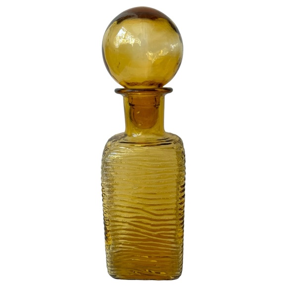 Empoli Italy genie bottle decanter amber - Picture 4 of 6